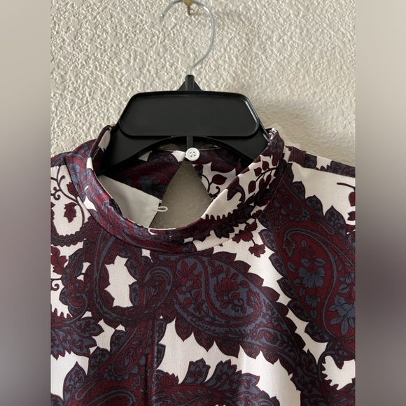 Eloquii Mock Neck Dress with Sleeve Detail Purple Multi Size 14 Brand New - Picture 5 of 15